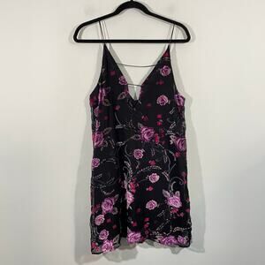 Wild Pearl Women's Multicolor Floral Burnout Velvet Tank Dress Size S Fairy